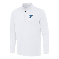 St. Louis Blues Antigua Reprocess Quarter-Zip Pullover White