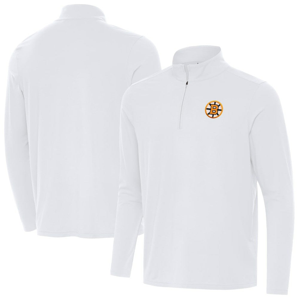 Boston Bruins Antigua Intent Quarter-Zip Top White