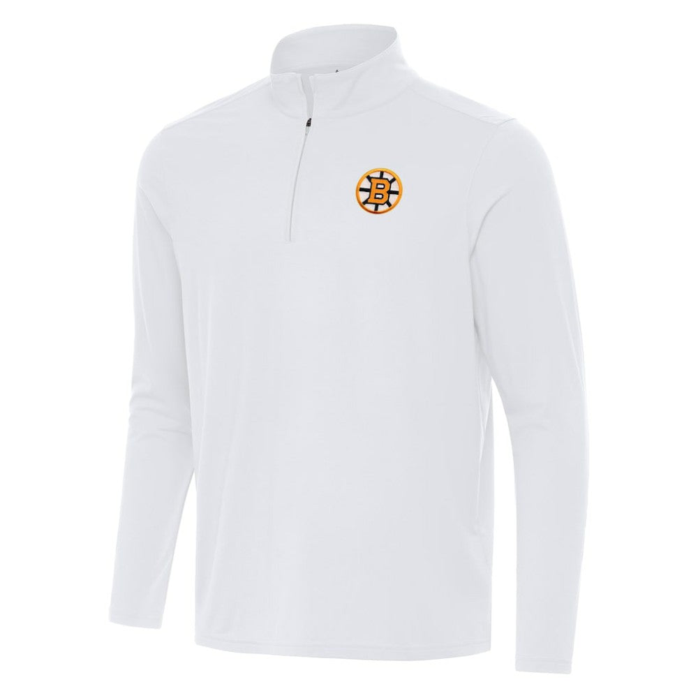 Boston Bruins Antigua Intent Quarter-Zip Top White