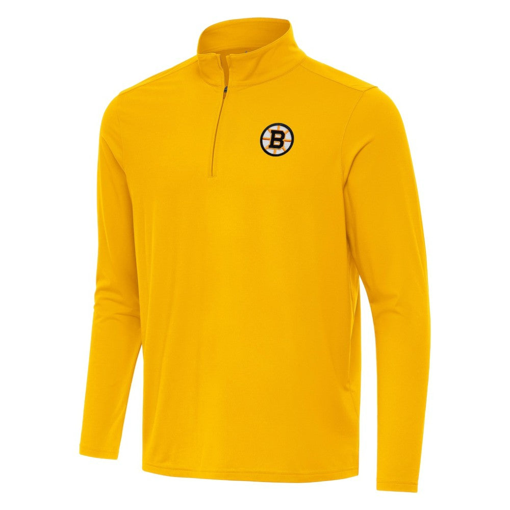 Boston Bruins Antigua Intent Quarter-Zip Top Gold