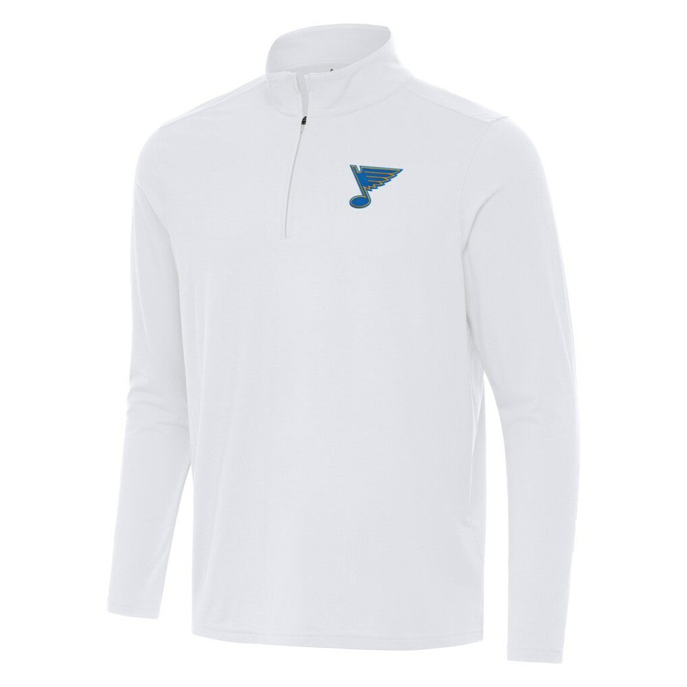 St. Louis Blues Antigua Intent Quarter-Zip Top White