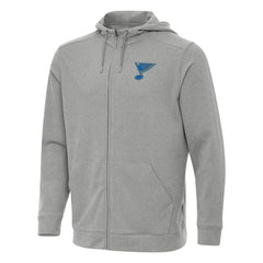 St. Louis Blues Antigua Effortless Full-Zip Hoodie Heather Gray