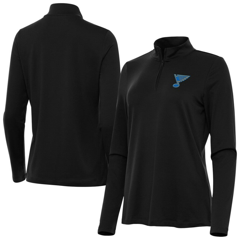 St. Louis Blues Antigua Women's Reprocess Quarter-Zip Pullover Black