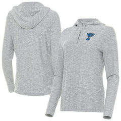 St. Louis Blues Antigua Women's Daybreak Quarter-Zip Hoodie Heather Gray