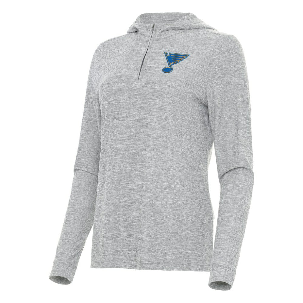 St. Louis Blues Antigua Women's Daybreak Quarter-Zip Hoodie Heather Gray