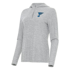 St. Louis Blues Antigua Women's Daybreak Quarter-Zip Hoodie Heather Gray