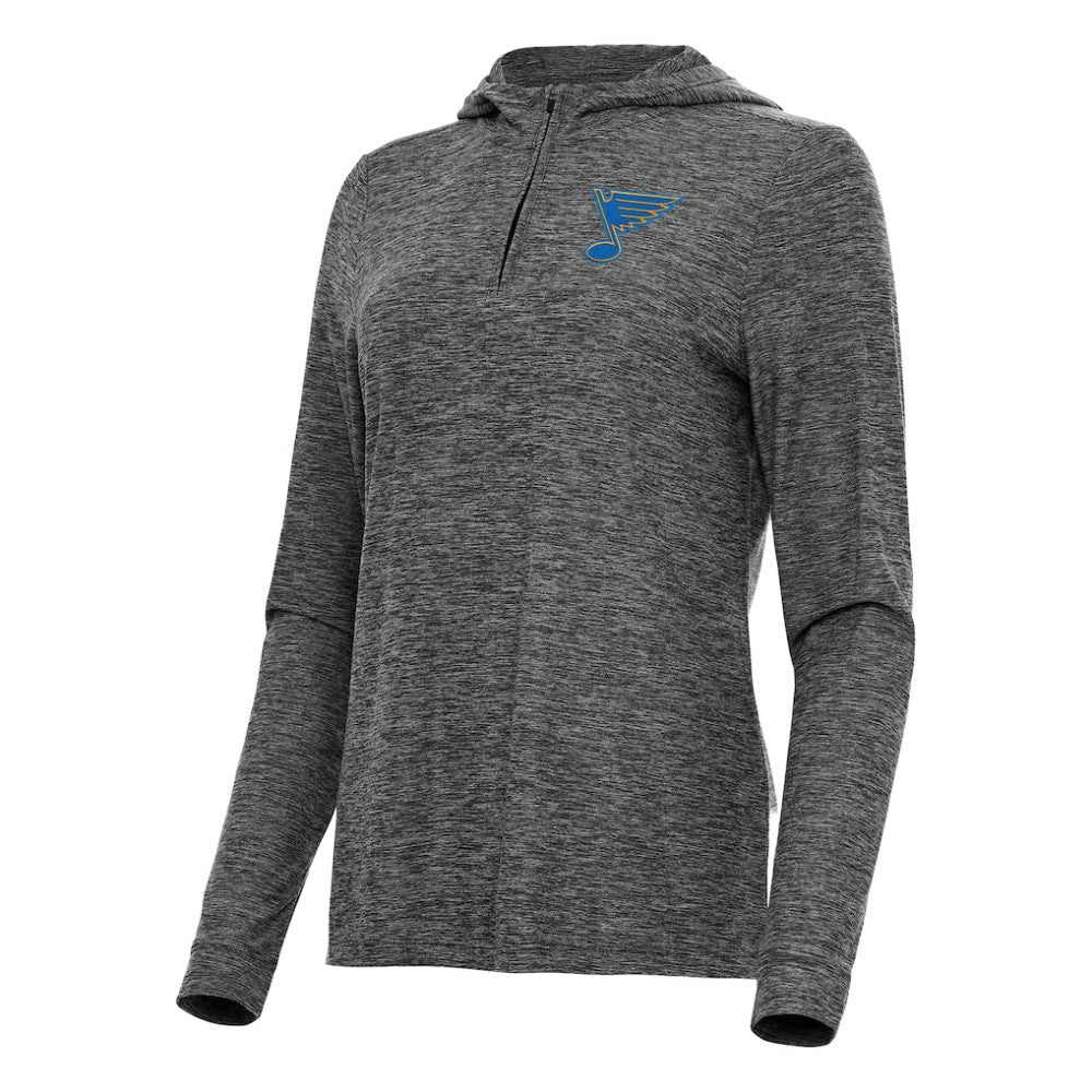 St. Louis Blues Antigua Women's Daybreak Quarter-Zip Hoodie Heather Black