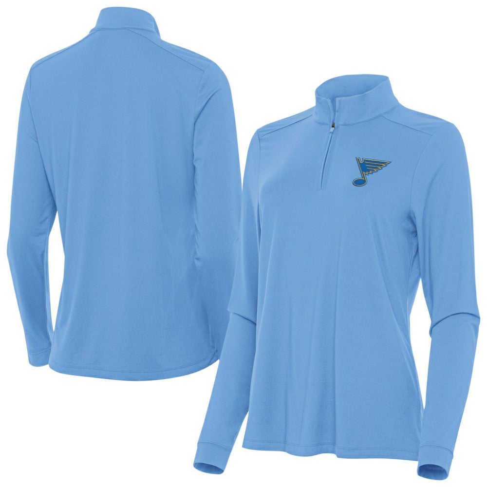 St. Louis Blues Antigua Women's Intent Quarter-Zip Pullover Blue