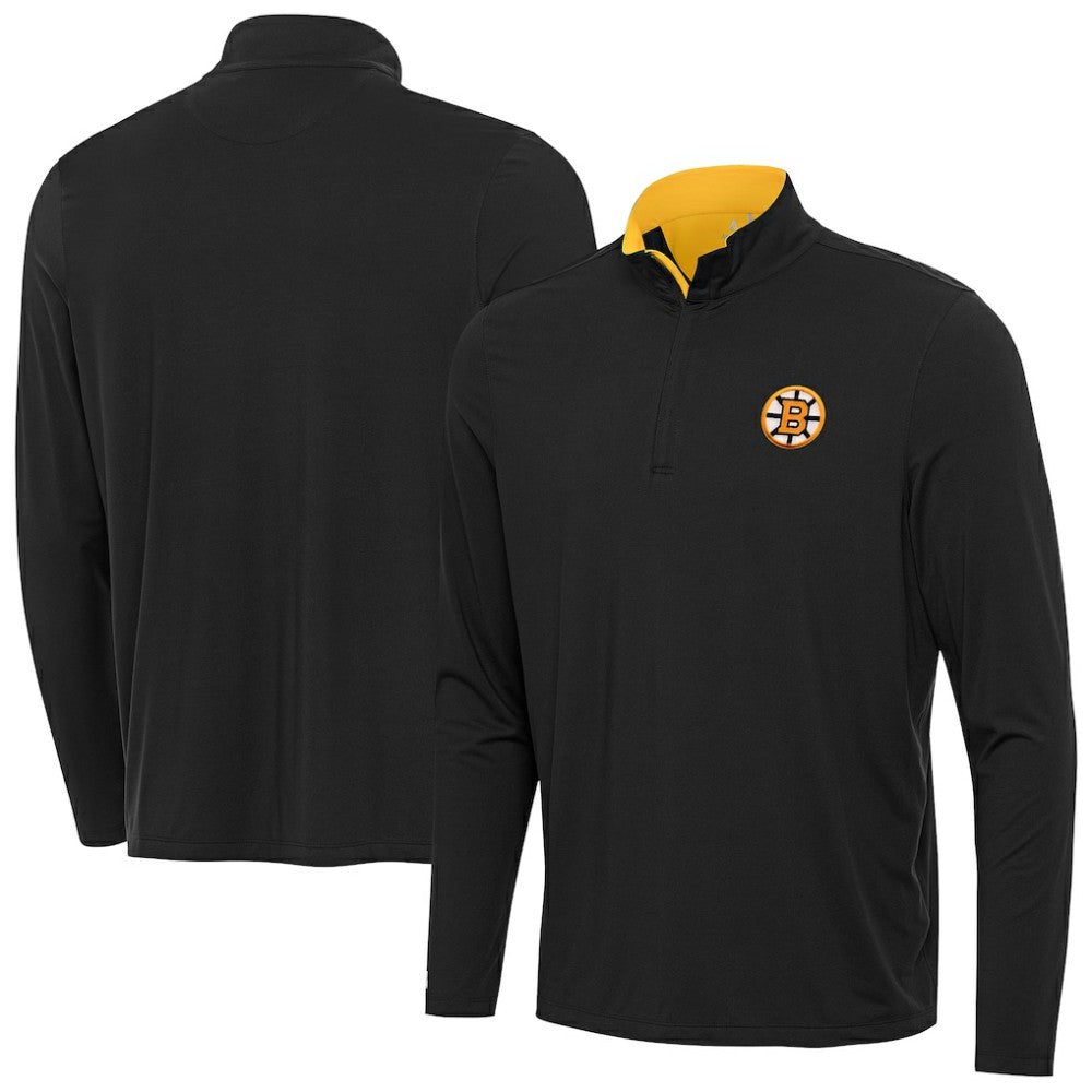 Boston Bruins Antigua Content Quarter-Zip Jacket Black