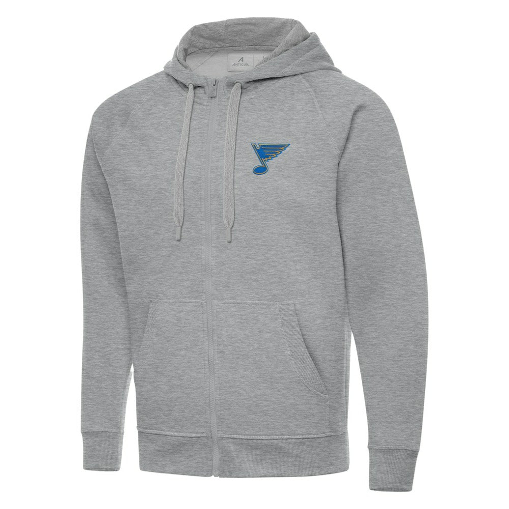St. Louis Blues Antigua Victory Full-Zip Hoodie Heather Gray