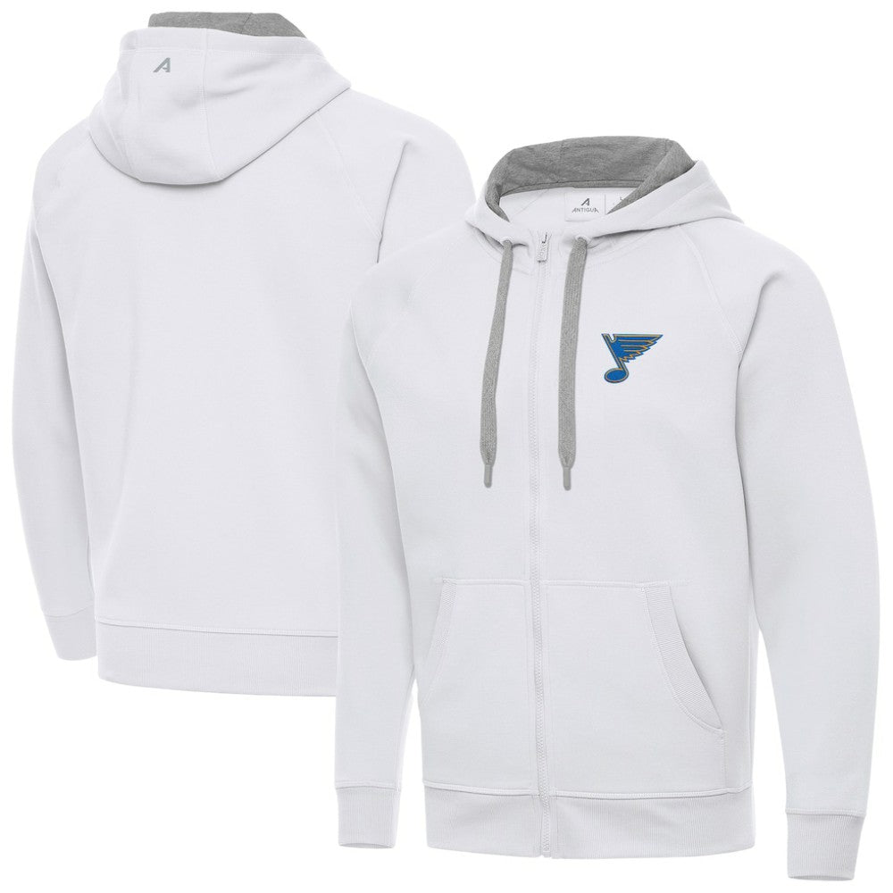 St. Louis Blues Antigua Victory Full-Zip Hoodie White