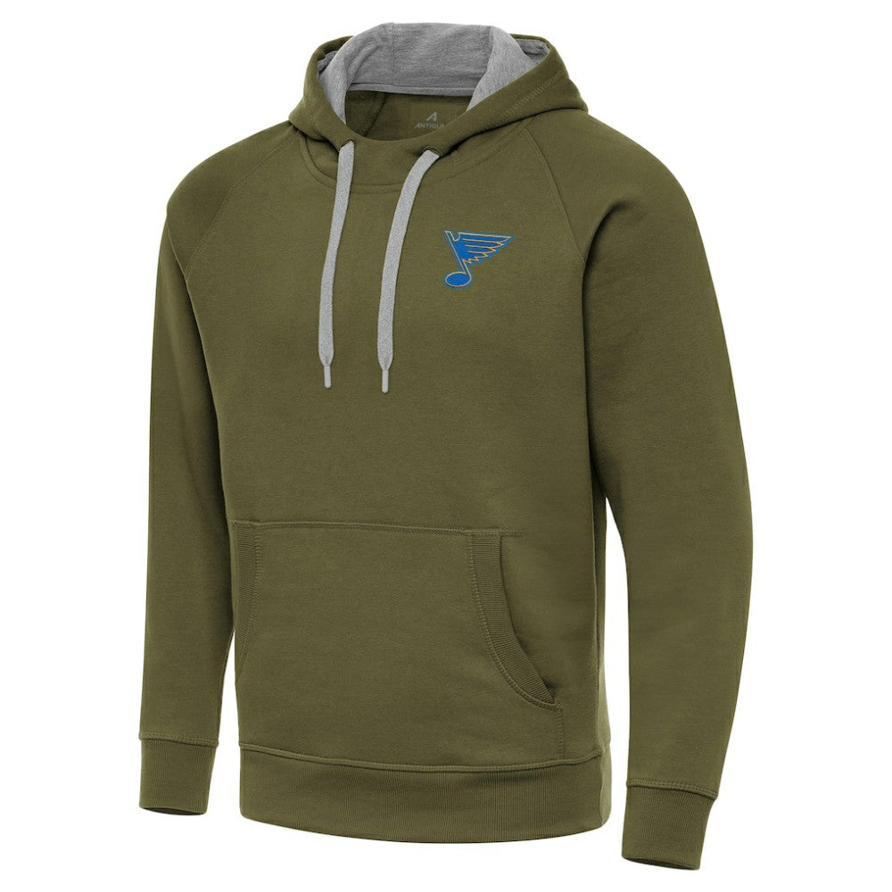 St. Louis Blues Antigua Victory Pullover Hoodie Olive