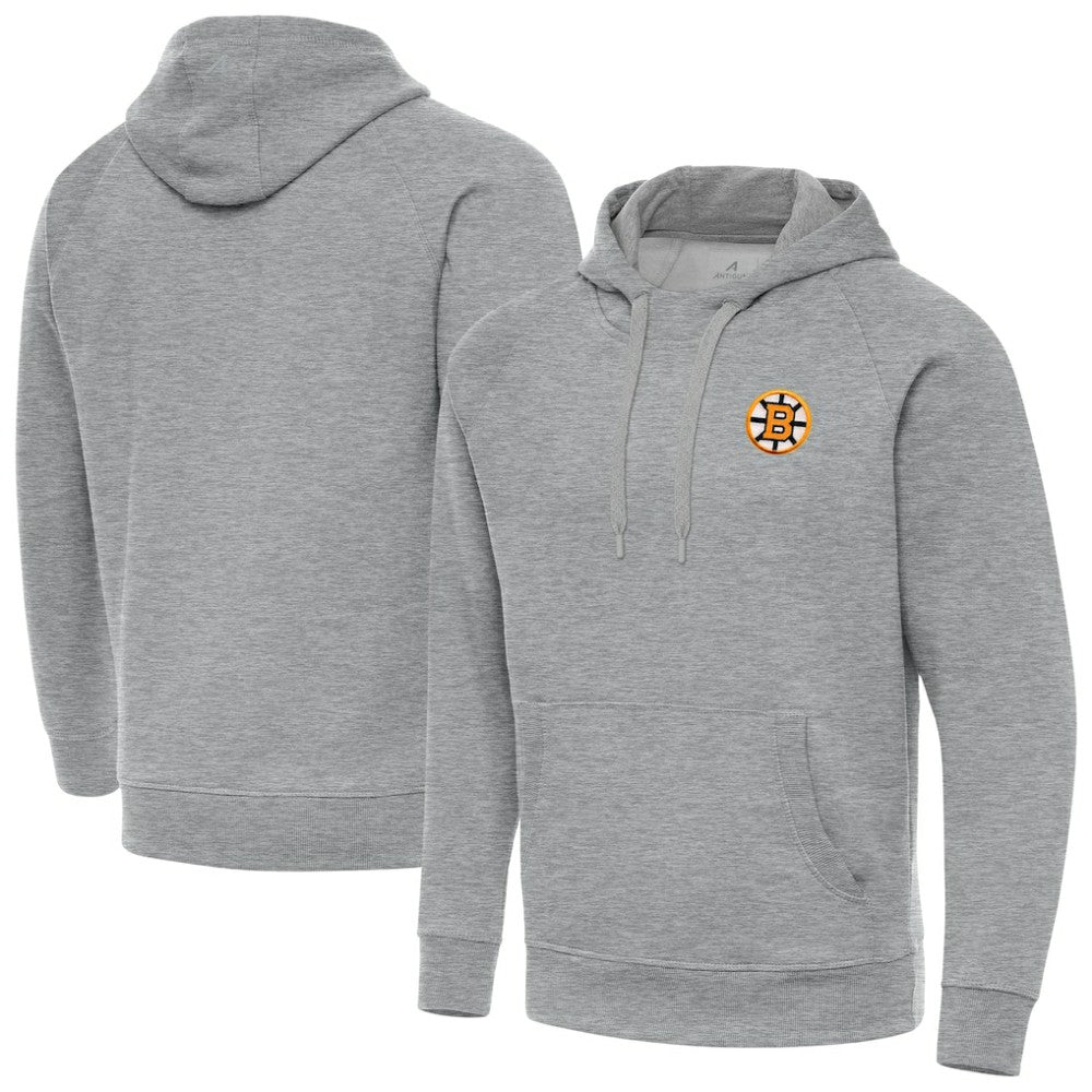 Boston Bruins Antigua Victory Tall Pullover Hoodie Heather Gray