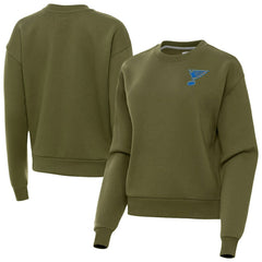 St. Louis Blues Antigua Women's Victory Pullover Sweatshirt Olive