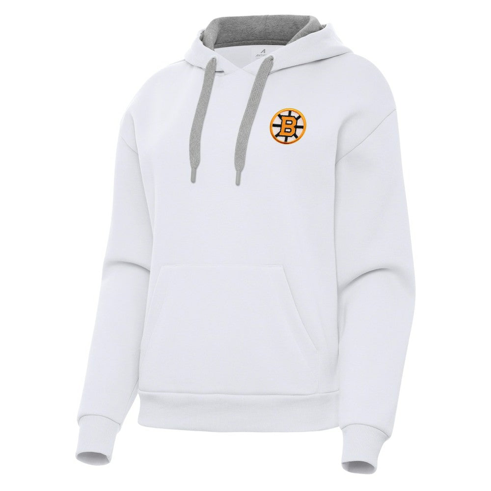 Boston Bruins Antigua Women's Victory Pullover Hoodie White