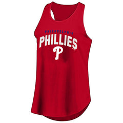 Philadelphia Phillies Profile Women's Plus Size Wordmark Racerback Scoop Neck Tank Top Red
