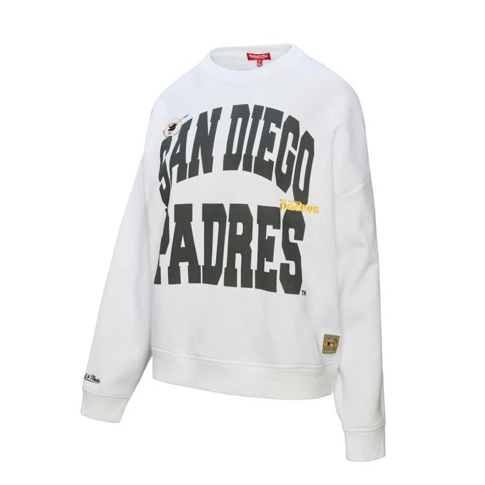 San Diego Padres Women's Oversized Cooperstown Sweatshirt White | Mitchell & Ness
