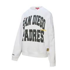 San Diego Padres Women's Oversized Cooperstown Sweatshirt White | Mitchell & Ness