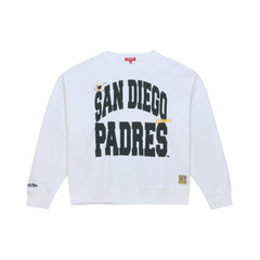 San Diego Padres Women's Oversized Cooperstown Sweatshirt White | Mitchell & Ness