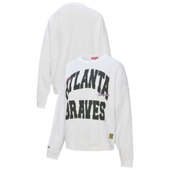 Atlanta Braves Women's Oversized Cooperstown Sweatshirt White | Mitchell & Ness