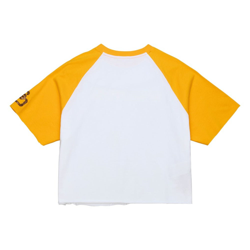 San Diego Padres Women's Cropped Raglan Boxy T-Shirt White | Mitchell & Ness
