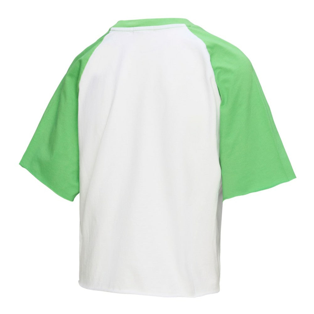 Philadelphia Phillies Women's Cropped Raglan Mascot Boxy T-Shirt White | Mitchell & Ness