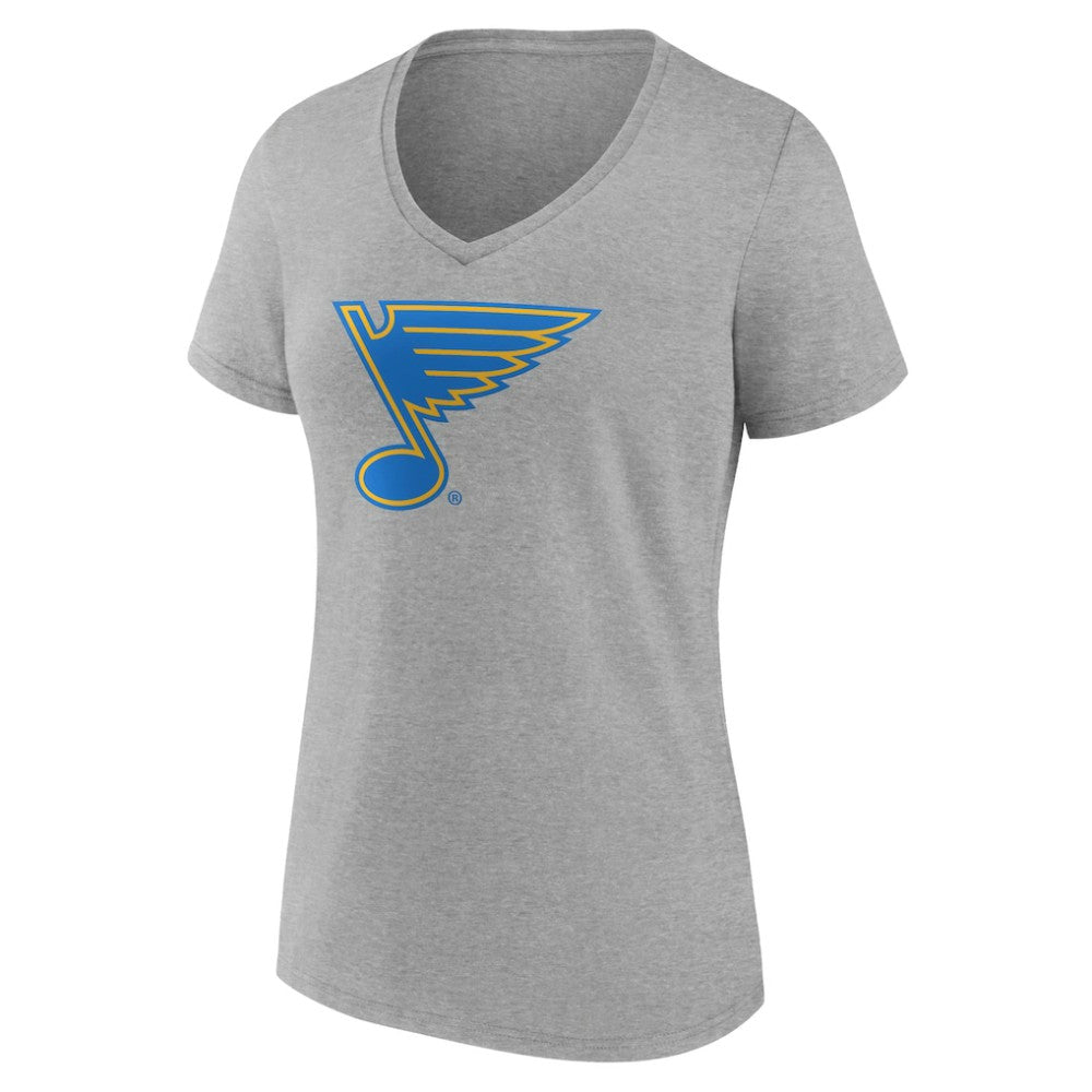 St. Louis Blues Women's Essential V-Neck T-Shirt Gray