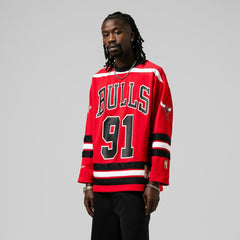 Dennis Rodman Chicago Bulls Unisex Maxxed Out Fashion Hockey Jersey sale - Red