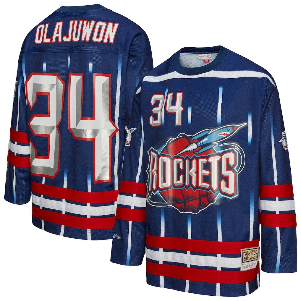 Hakeem Olajuwon Houston Rockets Unisex Maxxed Out Fashion Hockey Jersey - Navy