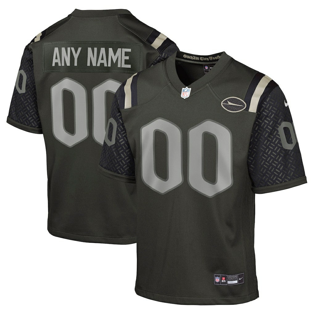 New York Jets Youth 2025 Rivalries Collection Custom Game Jersey - Gotham Green
