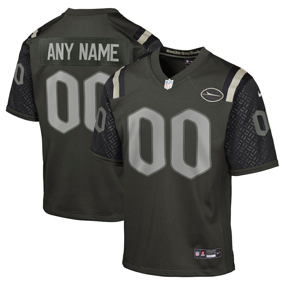 New York Jets Youth 2025 Rivalries Collection Custom Game Jersey - Gotham Green