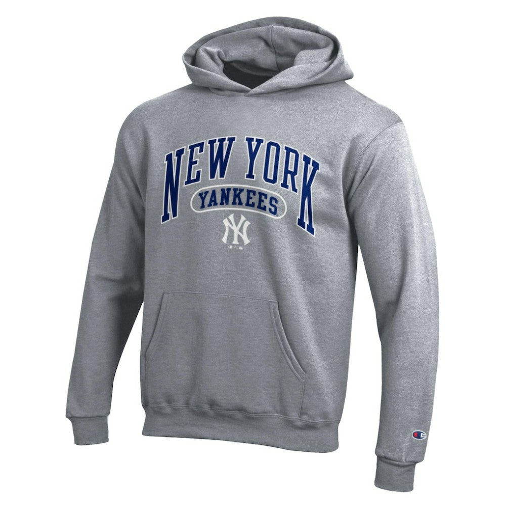 New York Yankees Champion Youth Powerblend Fleece Hoodie Gray