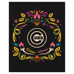 Chicago Cubs Women's Día de los Muertos V-Neck T-Shirt Black | New Era