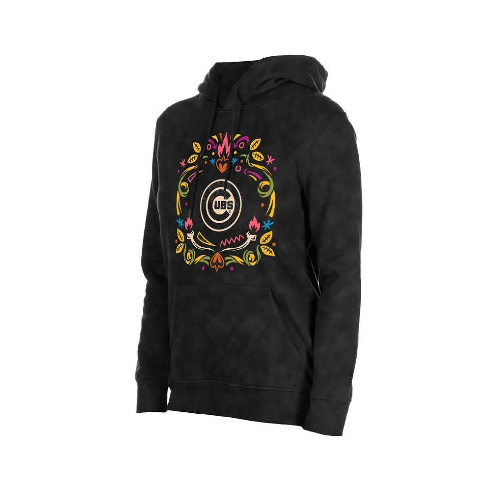 Chicago Cubs Women's Día de Muertos Mineral Wash Hoodie Sweatshirt Black | New Era