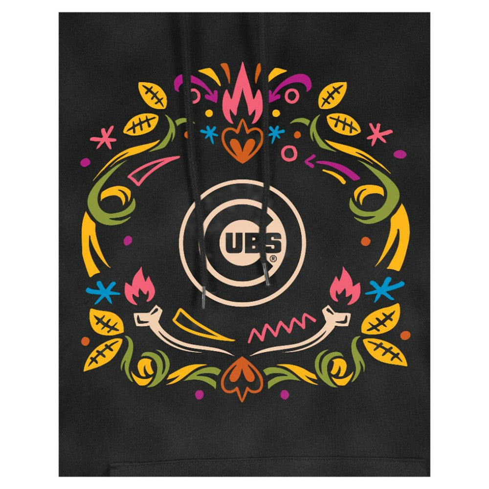 Chicago Cubs Women's Día de Muertos Mineral Wash Hoodie Sweatshirt Black | New Era