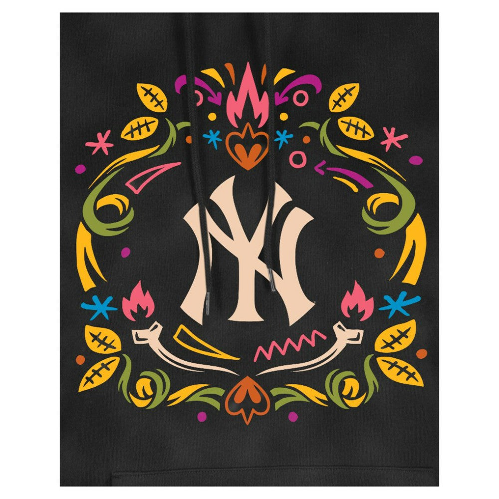 New York Yankees Women's Día de Muertos Mineral Wash Hoodie Sweatshirt Black | New Era