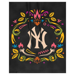 New York Yankees Women's Día de Muertos Mineral Wash Hoodie Sweatshirt Black | New Era