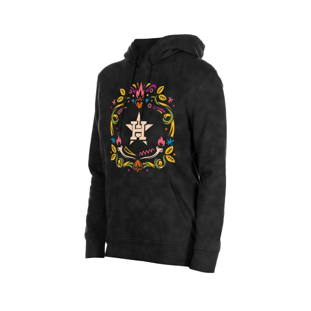 Houston Astros Women's Día de Muertos Mineral Wash Hoodie Sweatshirt Black | New Era