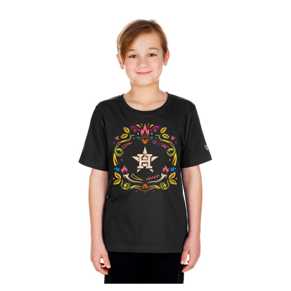 Houston Astros Youth Día de los Muertos T-Shirt Black | New Era