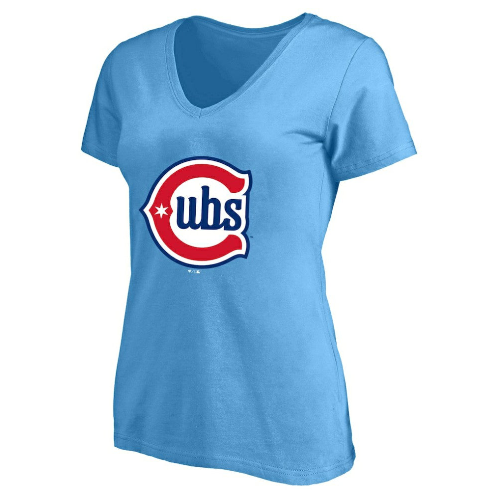 Pete Crow-Armstrong Chicago Cubs Profile Women's Plus Size Name & Number V-Neck T-Shirt Light Blue