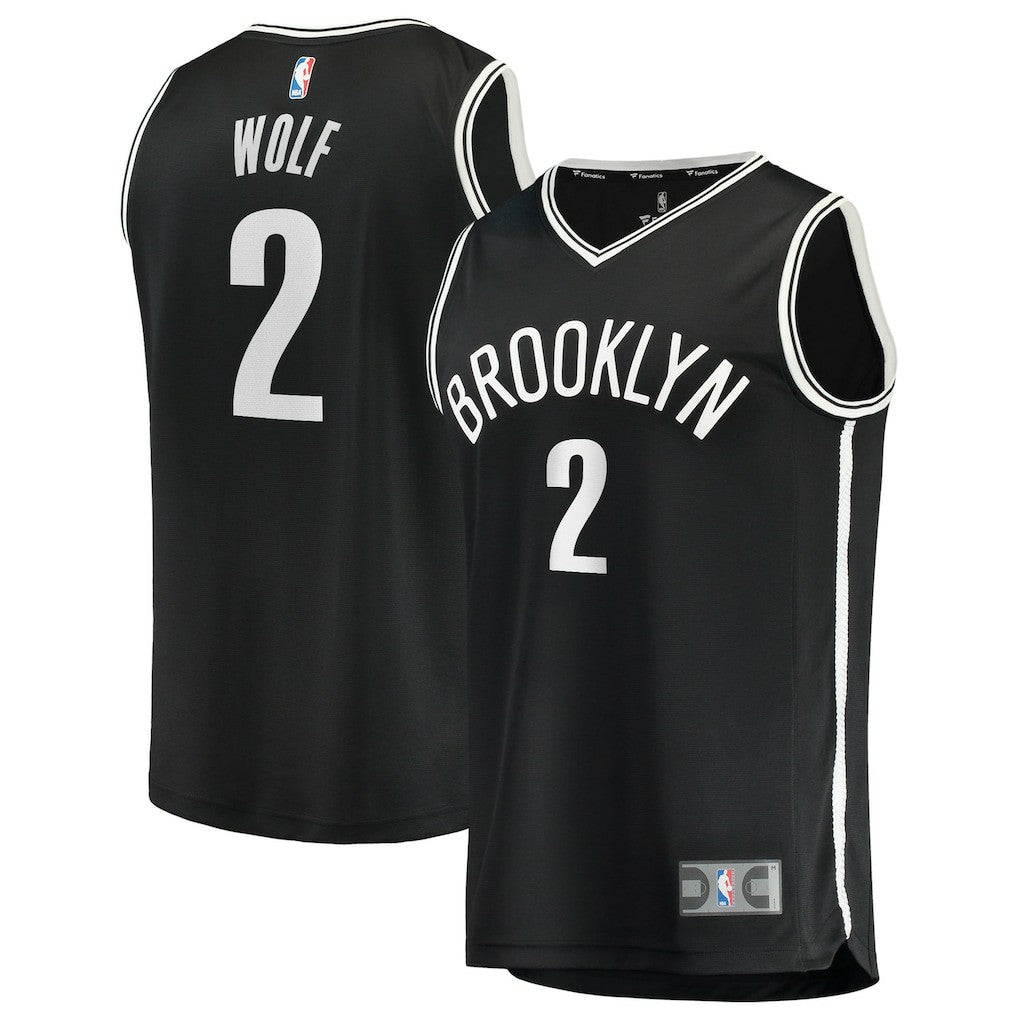 Daniel Wolf Brooklyn Nets Youth Fast Break Replica Jersey - Black - Icon Edition