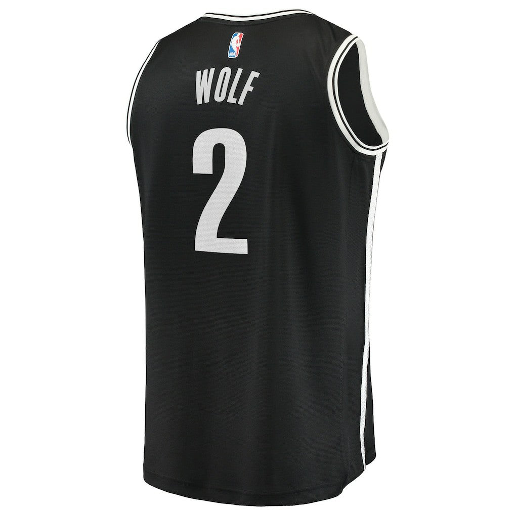 Daniel Wolf Brooklyn Nets Youth Fast Break Replica Jersey - Black - Icon Edition