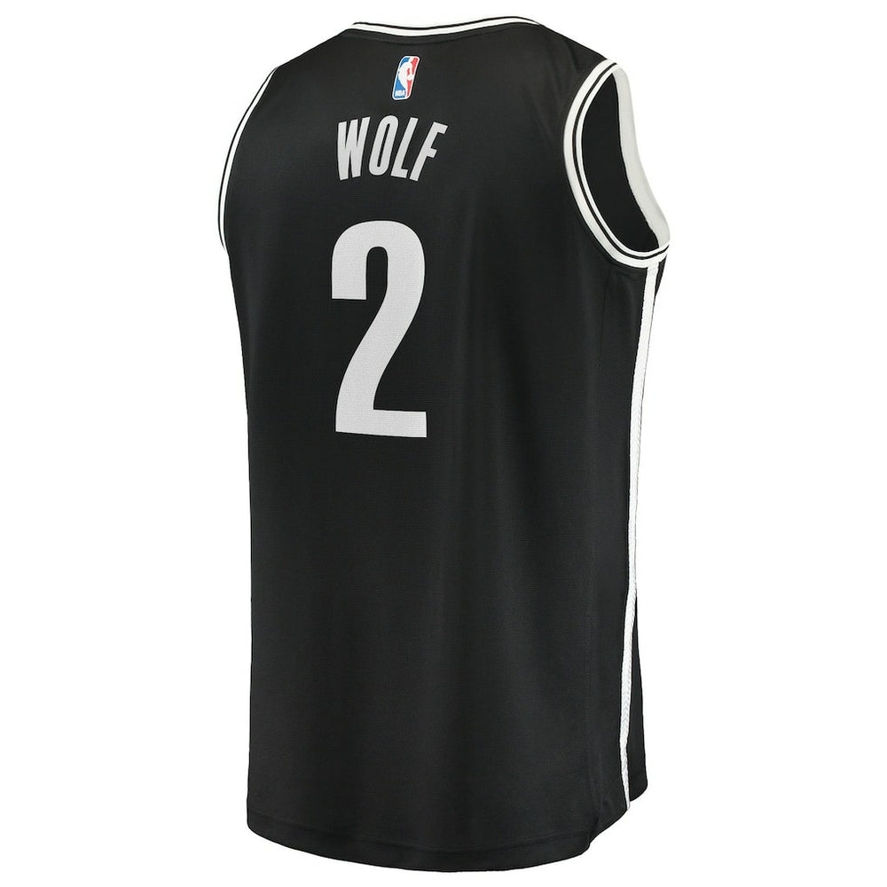 Daniel Wolf Brooklyn Nets Youth Fast Break Replica Jersey - Black - Icon Edition
