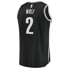 Daniel Wolf Brooklyn Nets Youth Fast Break Replica Jersey - Black - Icon Edition