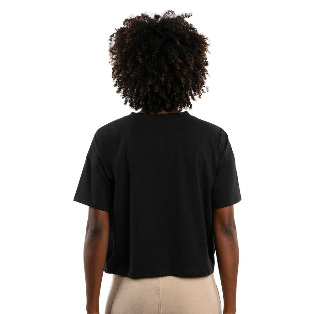 Philadelphia Phillies Starter Women's Rhinestone Sprinkle Boxy Cropped T-Shirt Black