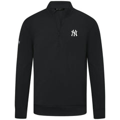 New York Yankees Levelwear Upright Insignia Tri-Blend Quarter-Zip Pullover Black