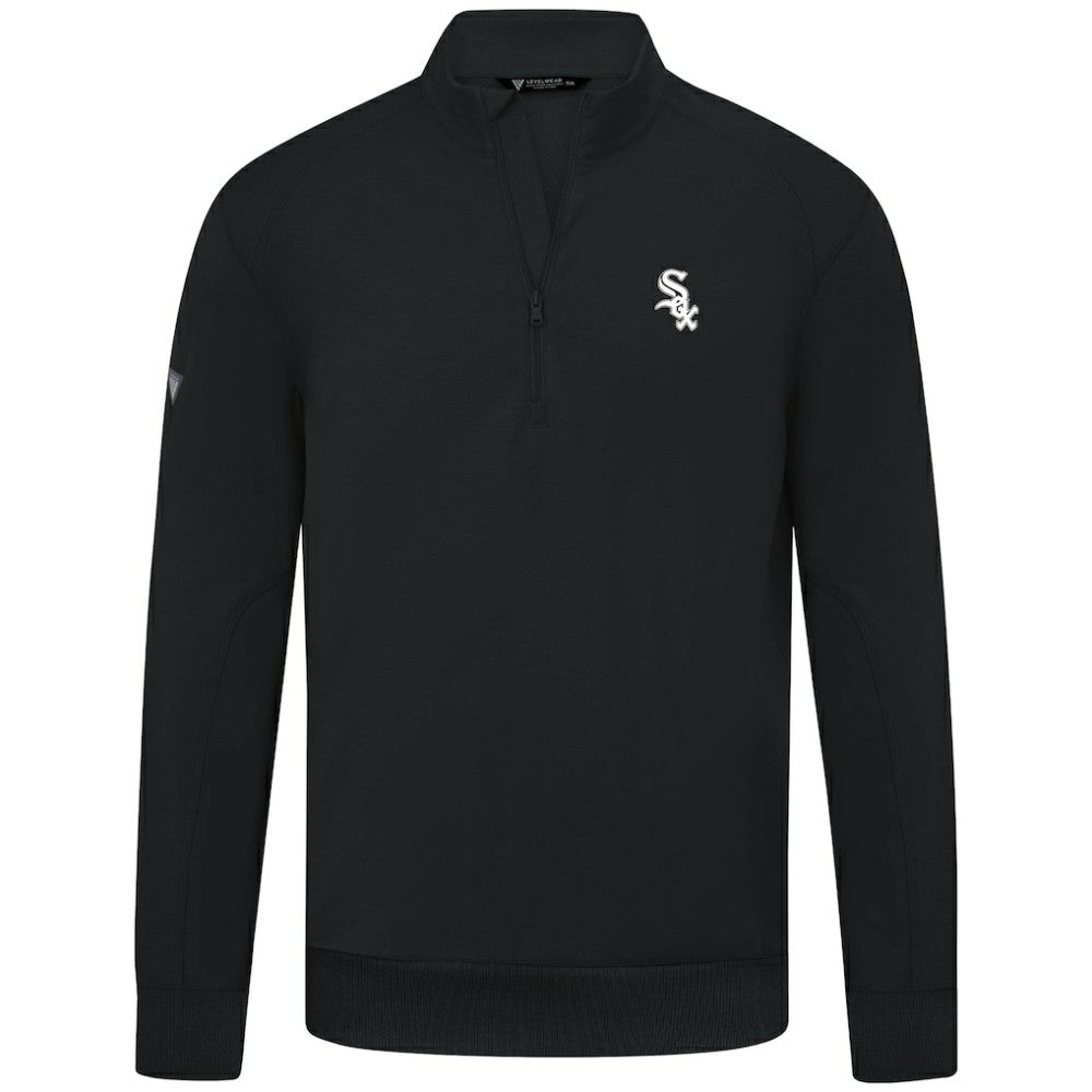Chicago White Sox Levelwear Upright Insignia Tri-Blend Quarter-Zip Pullover Black
