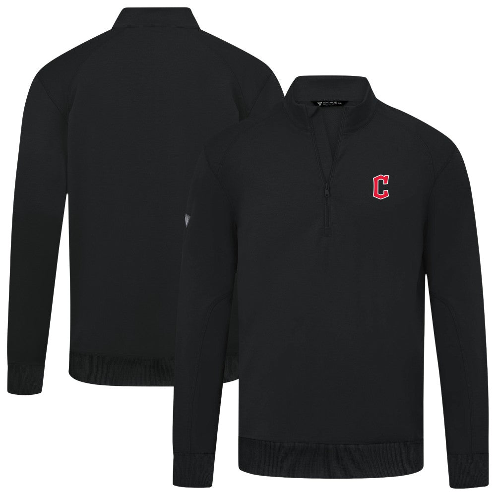 Cleveland Guardians Levelwear Upright Insignia Tri-Blend Quarter-Zip Pullover Black