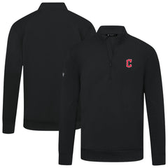 Cleveland Guardians Levelwear Upright Insignia Tri-Blend Quarter-Zip Pullover Black