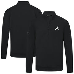 Atlanta Braves Levelwear Upright Insignia Tri-Blend Quarter-Zip Pullover Black